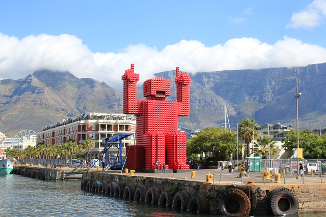 "Red Man" made of Coke Crates in Cape Town, South Africa