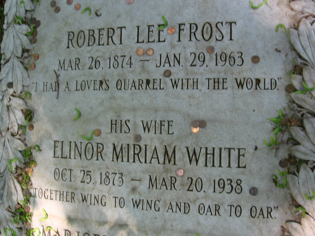 Frost's gravestone in Bennington, Vermont