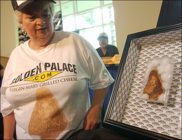 Apparently, the Golden Palace are now selling "The Virgin Mary Grilled Cheese" - "The Passion Of The Toast"